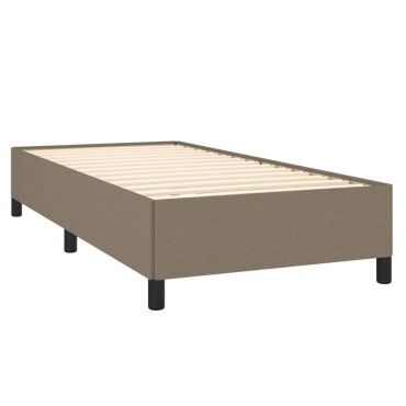 vidaXL Κρεβάτι Boxspring με Στρώμα Taupe 90x190 εκ.Υφασμάτινο