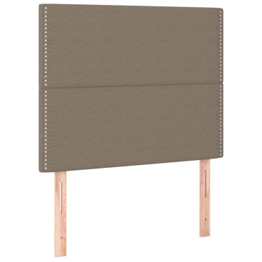 vidaXL Κρεβάτι Boxspring με Στρώμα Taupe 90x190 εκ.Υφασμάτινο