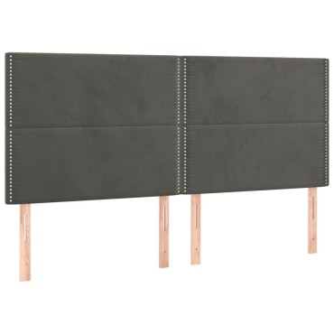 vidaXL Κρεβάτι Boxspring με Στρώμα Σκούρο Γκρι 80x200 εκ. Βελούδινο