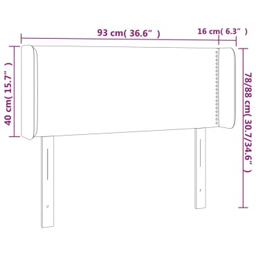 vidaXL Κεφαλάρι με Πτερύγια Σκούρο Πράσινο 93x16x78/88cm Βελούδινο 1 τεμ.