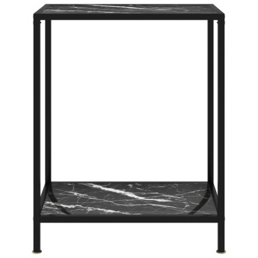 vidaXL Τραπέζι Κονσόλα Μαύρο 60x35x75cm από Ψημένο Γυαλί 1 τεμ.