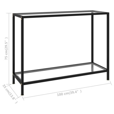 vidaXL Τραπέζι Κονσόλα Διαφανές 100x35x75cm από Ψημένο Γυαλί 1 τεμ.
