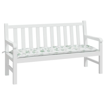 vidaXL Μαξιλάρι Πάγκου Κήπου Σχέδιο Φύλλων 150x50x7cm Ύφασμα Oxford