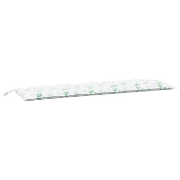 vidaXL Μαξιλάρι Πάγκου Κήπου Σχέδιο Φύλλων 180x50x7cm Ύφασμα Oxford