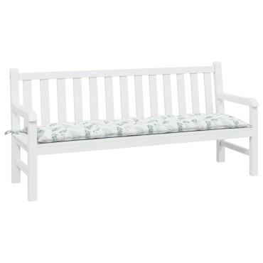 vidaXL Μαξιλάρι Πάγκου Κήπου Σχέδιο Φύλλων 180x50x7cm Ύφασμα Oxford