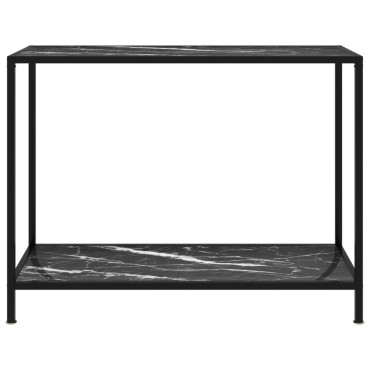 vidaXL Τραπέζι Κονσόλα Μαύρο 100x35x75cm από Ψημένο Γυαλί 1 τεμ.