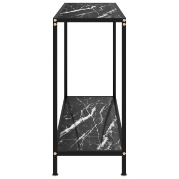 vidaXL Τραπέζι Κονσόλα Μαύρο 100x35x75cm από Ψημένο Γυαλί 1 τεμ.