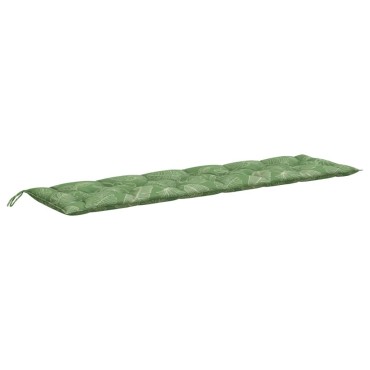 vidaXL Μαξιλάρι Πάγκου Κήπου Σχέδιο Φύλλων 200x50x7cm Υφασμάτινο