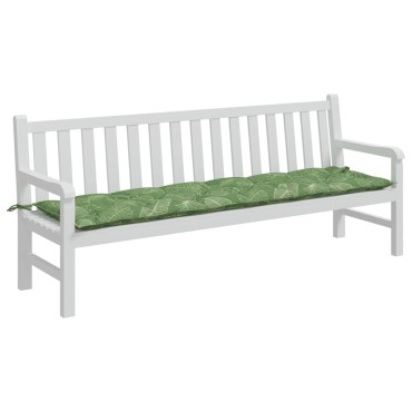 vidaXL Μαξιλάρι Πάγκου Κήπου Σχέδιο Φύλλων 200x50x7cm Υφασμάτινο