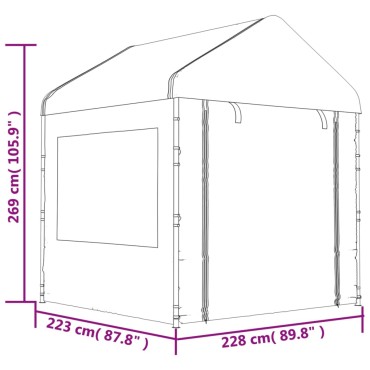 vidaXL Κιόσκι με Τέντα Λευκό 2,28 x 2,23 x 2,69 μ. από Πολυαιθυλένιο