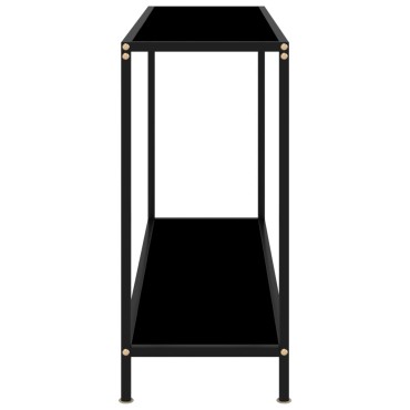 vidaXL Τραπέζι Κονσόλα Μαύρο 120x35x75cm από Ψημένο Γυαλί 1 τεμ.