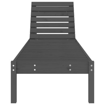 vidaXL Ξαπλώστρα Γκρι 199,5x60x74cm από Μασίφ Ξύλο Πεύκου 1 τεμ.