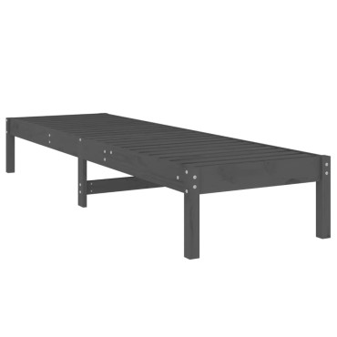vidaXL Ξαπλώστρα Γκρι 199,5x60x74cm από Μασίφ Ξύλο Πεύκου 1 τεμ.