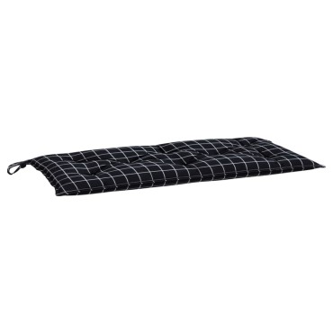 vidaXL Μαξιλάρι Πάγκου Κήπου Μαύρο Καρό 100x50x7cm Ύφασμα Oxford