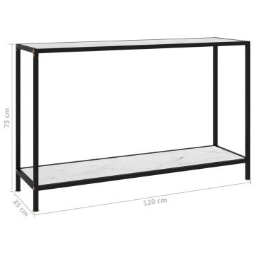 vidaXL Τραπέζι Κονσόλα Λευκό 120x35x75cm από Ψημένο Γυαλί 1 τεμ.