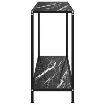 vidaXL Τραπέζι Κονσόλα Μαύρο 120x35x75cm από Ψημένο Γυαλί 1 τεμ.
