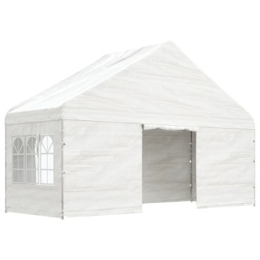 vidaXL Κιόσκι με Τέντα Λευκό 5,88 x 2,23 x 3,75 μ. από Πολυαιθυλένιο