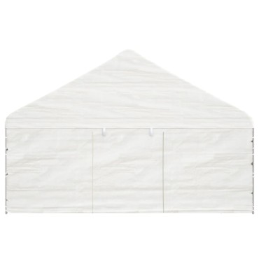 vidaXL Κιόσκι με Τέντα Λευκό 5,88 x 2,23 x 3,75 μ. από Πολυαιθυλένιο