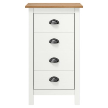 vidaXL Μπουφές Hill Λευκός 46x35x80cm από Μασίφ Ξύλο Πεύκου 1 τεμ.
