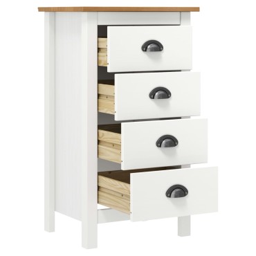 vidaXL Μπουφές Hill Λευκός 46x35x80cm από Μασίφ Ξύλο Πεύκου 1 τεμ.