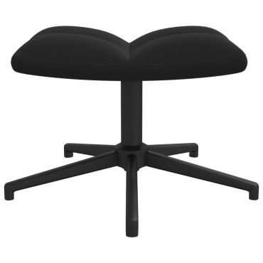 vidaXL Πολυθρόνα Relax Μαύρη Βελούδινη με Σκαμπό 62x68x98cm 1 τεμ.