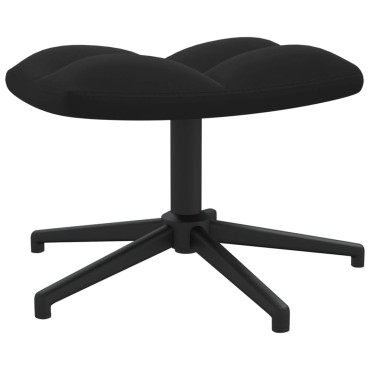vidaXL Πολυθρόνα Relax Μαύρη Βελούδινη με Σκαμπό 62x68x98cm 1 τεμ.