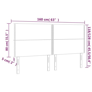 vidaXL Κεφαλάρια Κρεβατιού 4 τεμ. Κρεμ 80x5x78/88cm Υφασμάτινο
