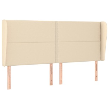 vidaXL Κεφαλάρι με Πτερύγια Κρεμ 163x23x118/128cm Υφασμάτινο 1 τεμ.
