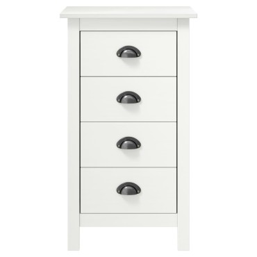 vidaXL Μπουφές Hill Λευκός 46x35x80cm από Μασίφ Ξύλο Πεύκου 1 τεμ.