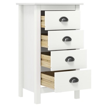 vidaXL Μπουφές Hill Λευκός 46x35x80cm από Μασίφ Ξύλο Πεύκου 1 τεμ.