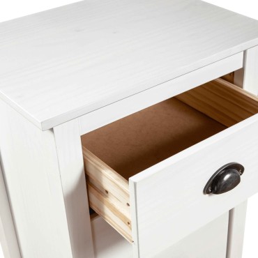 vidaXL Μπουφές Hill Λευκός 46x35x80cm από Μασίφ Ξύλο Πεύκου 1 τεμ.