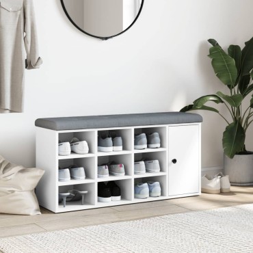 vidaXL Παπουτσοθήκη Λευκή 102x32x50cm από Επεξεργασμένο Ξύλο 1 τεμ.