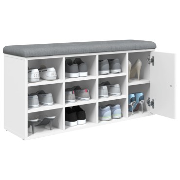 vidaXL Παπουτσοθήκη Λευκή 102x32x50cm από Επεξεργασμένο Ξύλο 1 τεμ.