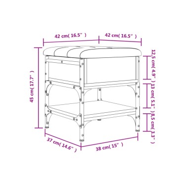 vidaXL Παπουτσοθήκη Γκρι Sonoma 42x42x45cm από Επεξεργασμένο Ξύλο 1 τεμ.