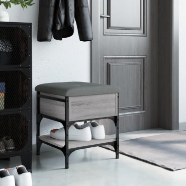vidaXL Παπουτσοθήκη Γκρι Sonoma 42x42x45cm από Επεξεργασμένο Ξύλο 1 τεμ.