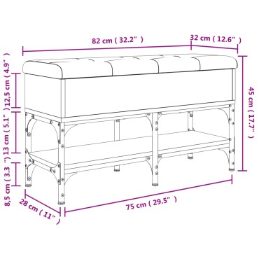 vidaXL Παπουτσοθήκη Μαύρη 82x32x45cm από Επεξεργασμένο Ξύλο 1 τεμ.