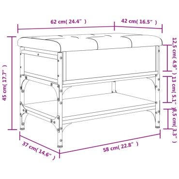 vidaXL Παπουτσοθήκη Καφέ Δρυς 62x42x45cm από Επεξεργασμένο Ξύλο 1 τεμ.