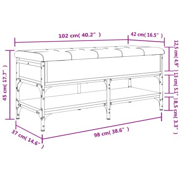 vidaXL Παπουτσοθήκη Καφέ Δρυς 102x42x45cm από Επεξεργασμένο Ξύλο 1 τεμ.