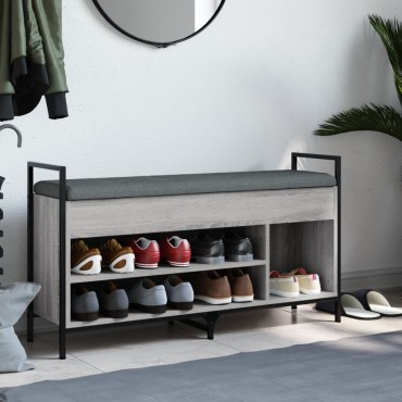vidaXL Παπουτσοθήκη Γκρι Sonoma 105,5x32x57,5cm Επεξεργασμένο Ξύλο 1 τεμ.