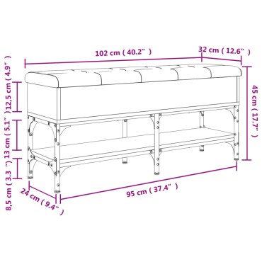 vidaXL Παπουτσοθήκη Καπνιστή Δρυς 102x32x45cm από Επεξεργασμένο Ξύλο 1 τεμ.