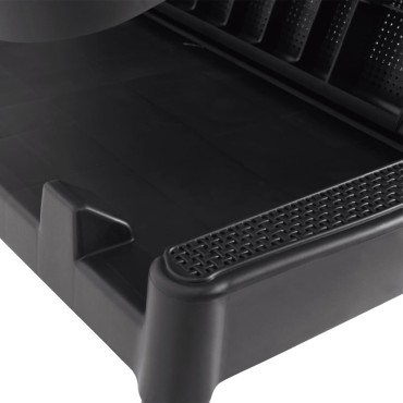 vidaXL Ξαπλώστρα με Μαξιλάρι Ανθρακί 186x60x29 από Πολυπροπυλένιο 118x57x29cm 1 τεμ.