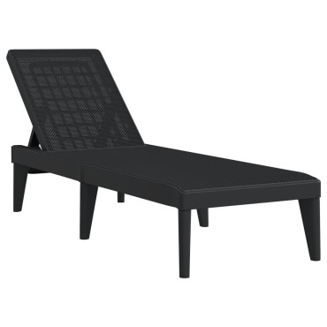 vidaXL Ξαπλώστρα Ανθρακί 186x60x29 από Πολυπροπυλένιο 118x57x29cm 1 τεμ.