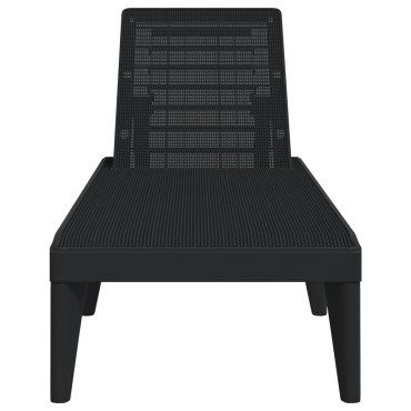 vidaXL Ξαπλώστρα Ανθρακί 186x60x29 από Πολυπροπυλένιο 118x57x29cm 1 τεμ.