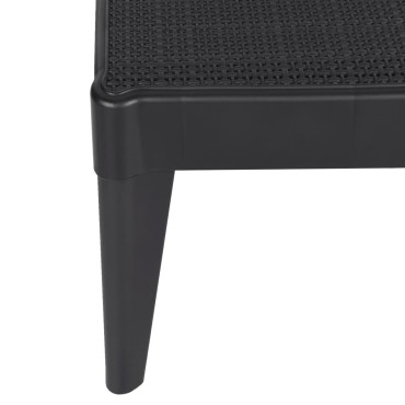 vidaXL Ξαπλώστρα Ανθρακί 186x60x29 από Πολυπροπυλένιο 118x57x29cm 1 τεμ.