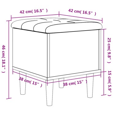 vidaXL Παγκάκι Αποθήκευσης Sonoma Δρυς 42x42x46cm Επεξεργ. Ξύλο 1 τεμ.
