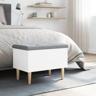 vidaXL Παγκάκι Αποθήκευσης Λευκό 62x42x46cm από Επεξεργ. Ξύλο 1 τεμ.