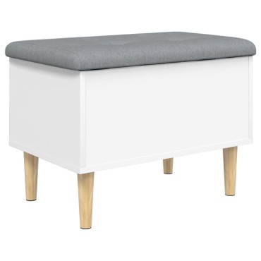 vidaXL Παγκάκι Αποθήκευσης Λευκό 62x42x46cm από Επεξεργ. Ξύλο 1 τεμ.