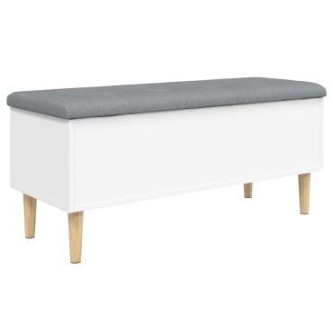 vidaXL Παγκάκι Αποθήκευσης Λευκό 102x42x46cm από Επεξεργ. Ξύλο 1 τεμ.
