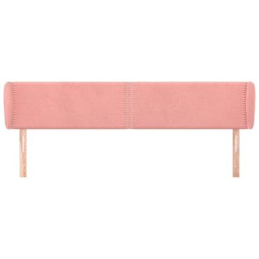 vidaXL Κεφαλάρι με Πτερύγια Ροζ 163x23x78/88cm Βελούδινο 1 τεμ.