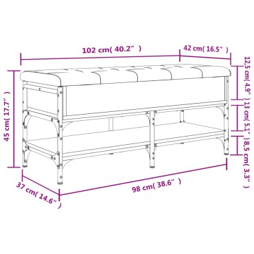 vidaXL Παπουτσοθήκη Μαύρη 102x42x45cm από Επεξεργασμένο Ξύλο 1 τεμ.